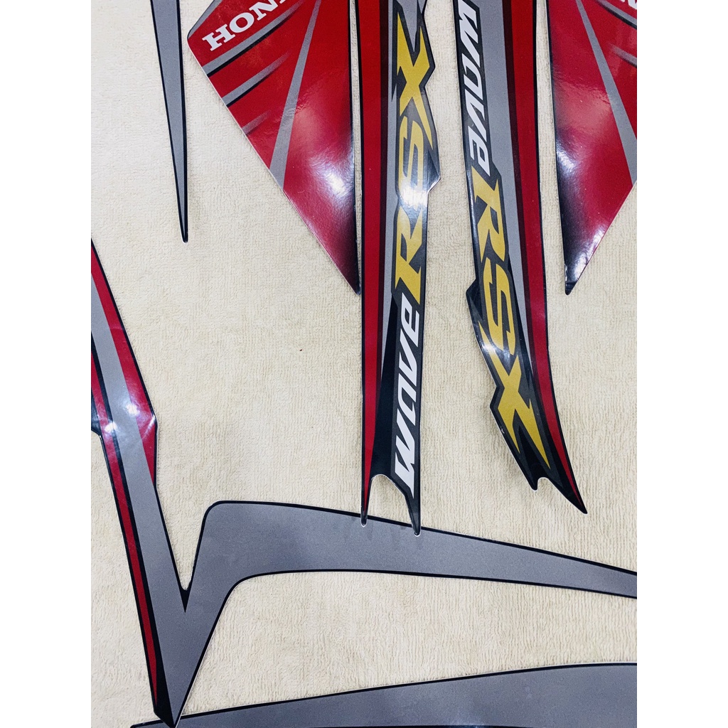 Bộ tem 3 lớp decal dán xe máy honda rsx 110 fi đời 2014 màu đen đỏ siêu đẹp