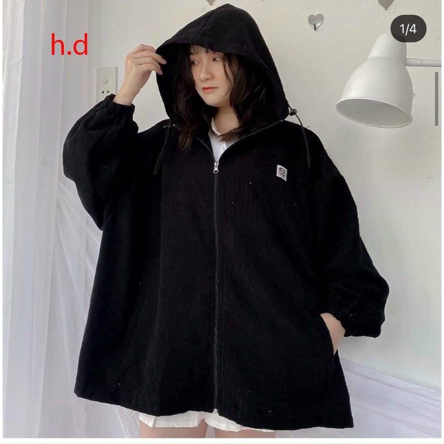 Áo Khoác Nhẹ Nữ Nhung Tăm Cánh Dơi Dáng Thụng Dây rút siêu đẹp