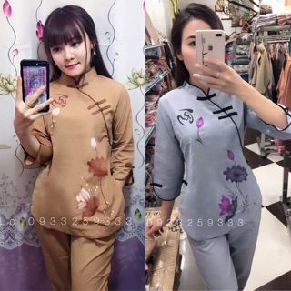 Đồ Lam Đi Chùa # Sẫm Vẽ # Đồ Bộ Nữ # Quần Áo