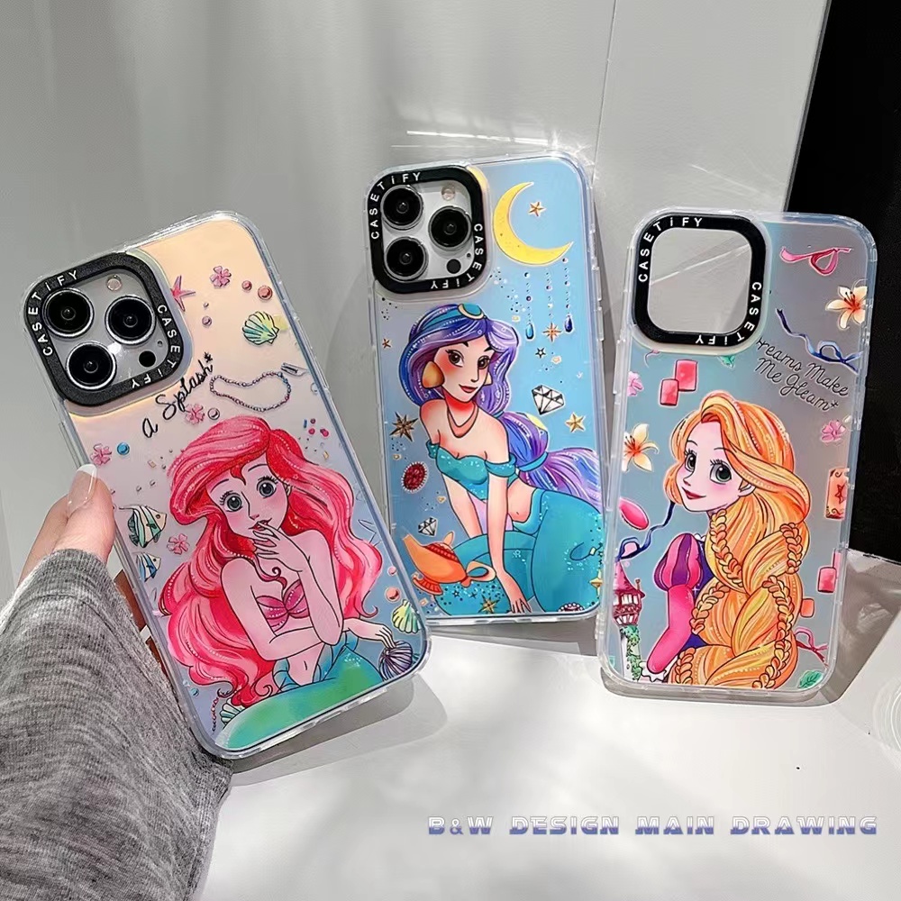 Ốp Điện Thoại Cứng Acrylic Chống Sốc Hình Công Chúa Dễ Thương Cho iPhone 14 13 12 11 Pro MAX IX XS MAX XR
