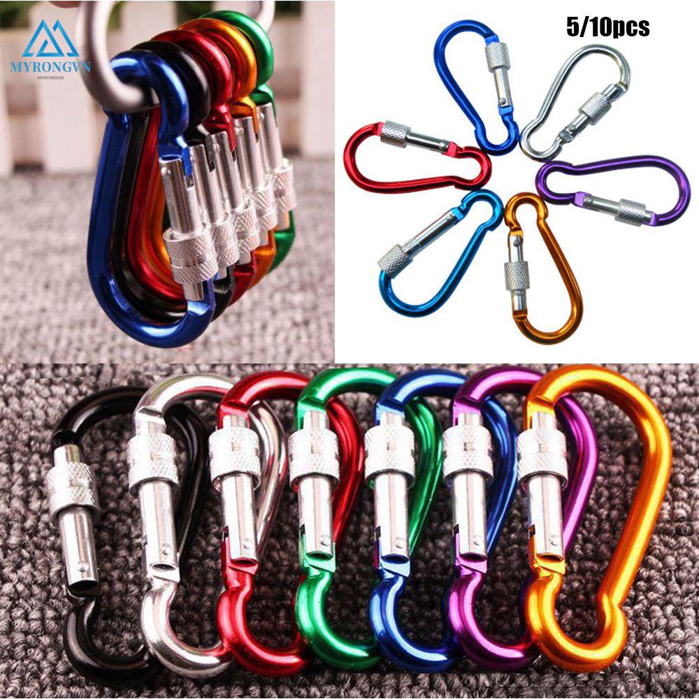 5/ 10 móc khóa leo núi bằng hợp kim nhôm nhiều màu sắc tùy chọn