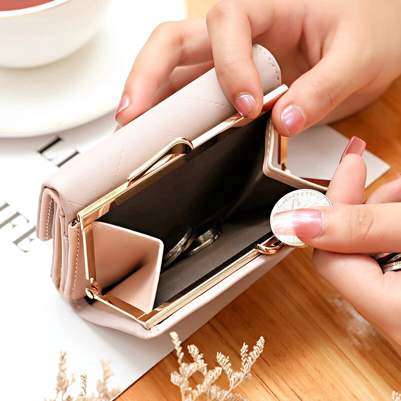 Ví gập làm 3 dáng ngắn bằng da PU đa chức năng thời trang