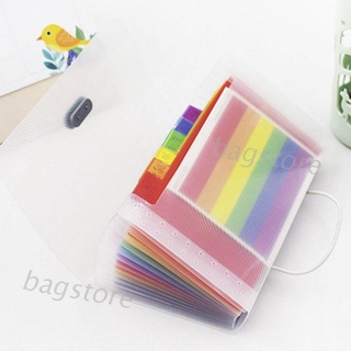 Rainbow Color A6 Document Bag Cute Mini Bill Receipt File 13 Grids Pouch Folder