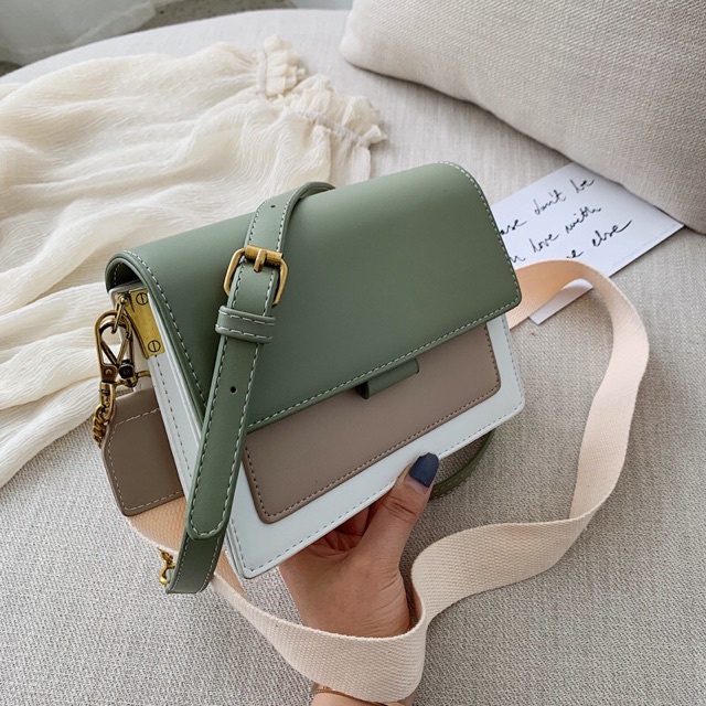 FREESHIP 99K - Túi xách nữ phối màu Vintage mẫu mới 2019