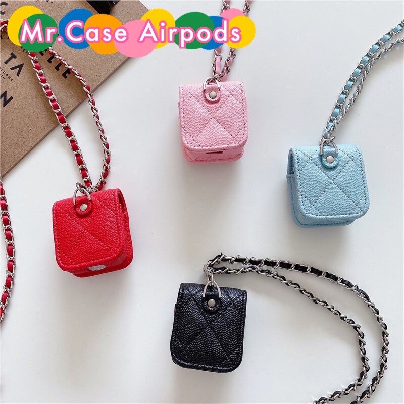 Case Airpods 1/2 /Pro Vỏ Ốp Tai Nghe Hình túi Xách Hoạt Tiết chanel sang trọng  Kèm Dây Đeo Cổ - Mr.Case AirPods