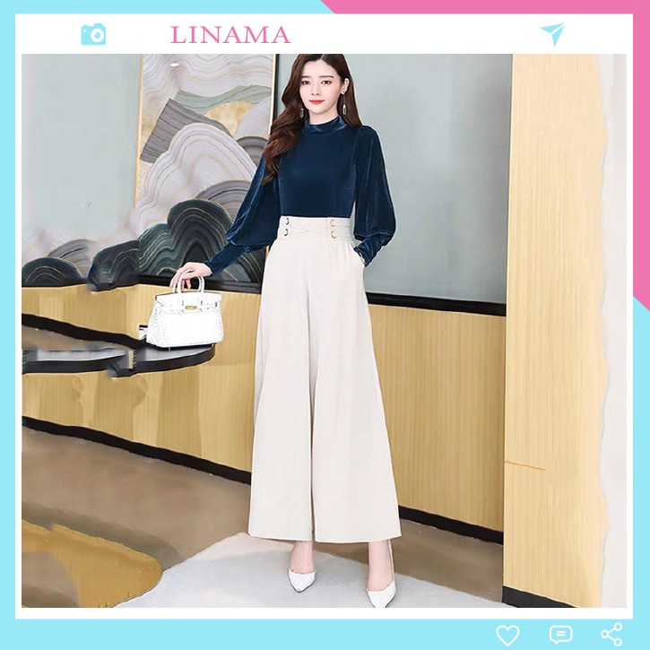 Quần tây nữ lưng cao sang trọng vải mềm mát LN01