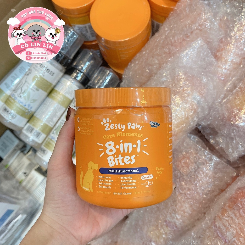 Vitamin tổng hợp 8 in 1 cho chó Zesty Paws 1 viên lẻ