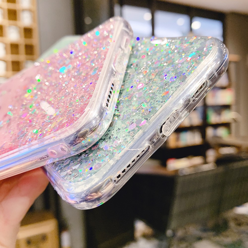 OPPO A37 A57 A39 A59 F1S A71 A83 A7 A5S A92S A52 A72 A92 A91 A8 F15 F11 Pro F9 F7 F5 Bling Sequins Star Glitter Phone Case Soft Clear TPU Back Cover