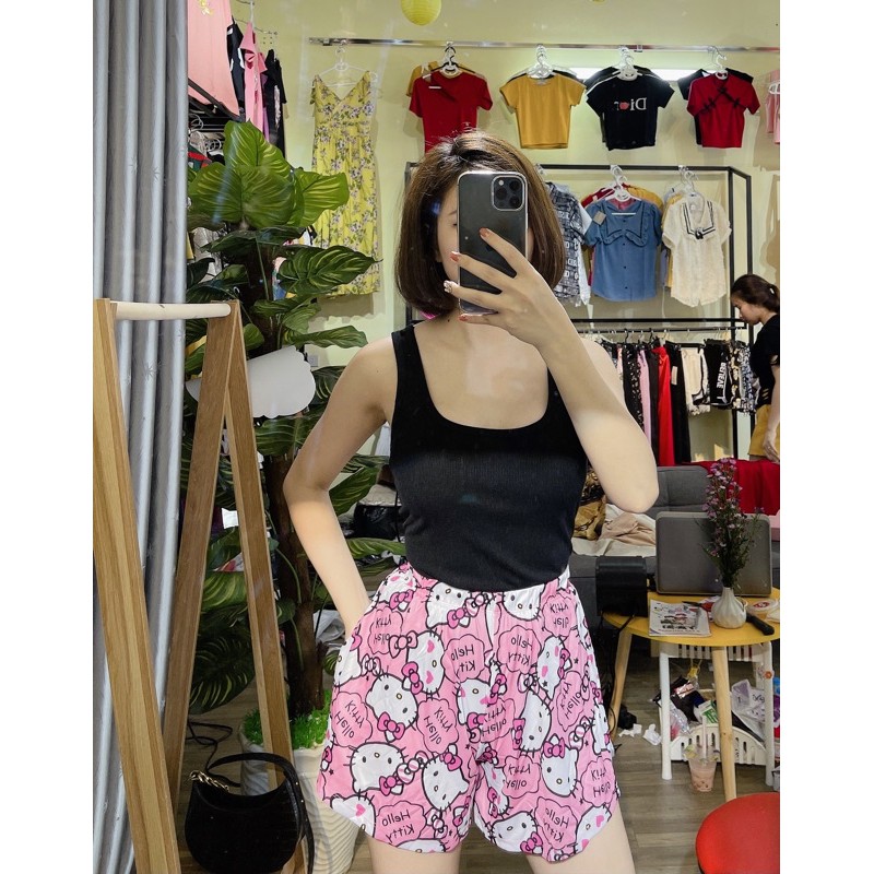 Set bộ áo + sóoc kitty ống xoè đẹp [HOT NHẤT] chất mát xịn