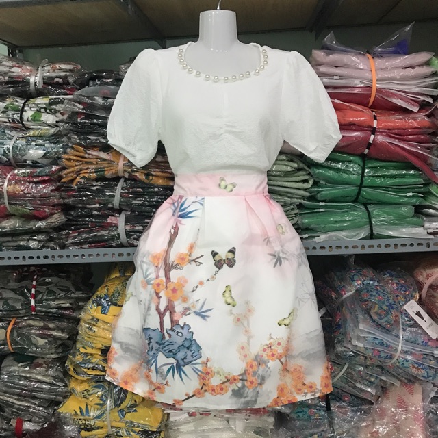 Chân váy 3D voan cô gái hoa hồng siêu đẹp hàng Quảng Châu (hình thật) | BigBuy360 - bigbuy360.vn