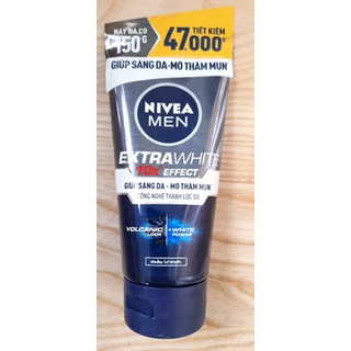 Sữa rửa mặt Nivea Men Extra White 10x Effect giúp sáng da, mờ thâm mụn - 150g