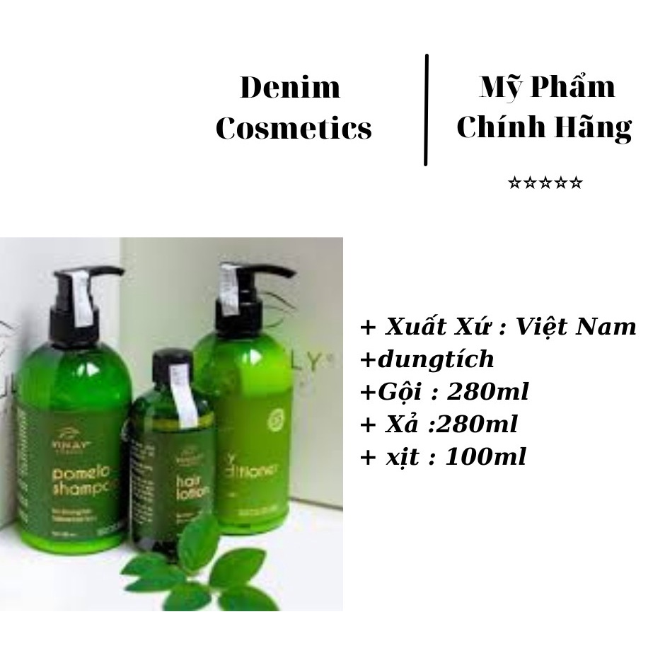 Bộ chăm sóc tóc cao cấp Vijully dầu gội bưởi, dầu xả dừa hoa cúc, xịt bưởi chính hãng - HÀNG CHÍNH HÃNG