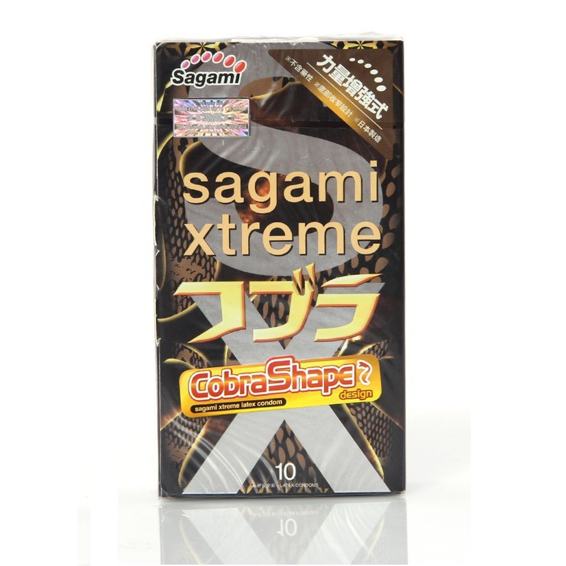 Bao Cao Su Sagami Xtreme Cobra Shape Hình Rắn Hổ Mang – Hộp 10 Chiếc