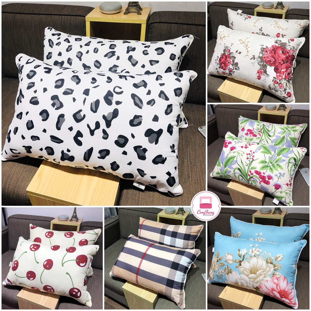 Vỏ Gối Nằm, Áo Gối Đầu Cotton PL Hoạ Tiết Vintage Hàn Quốc -  Kích Thước 45cmx65cm Có Khóa Kéo | BigBuy360 - bigbuy360.vn