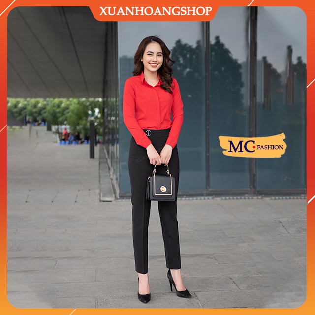 Quần Tây Nữ Lưng Cao Mc Fashion, Cạp Đẹp, Kiểu Dáng Quần Âu Nữ Công Sở, Ống Baggy, Màu Đen, Q0392