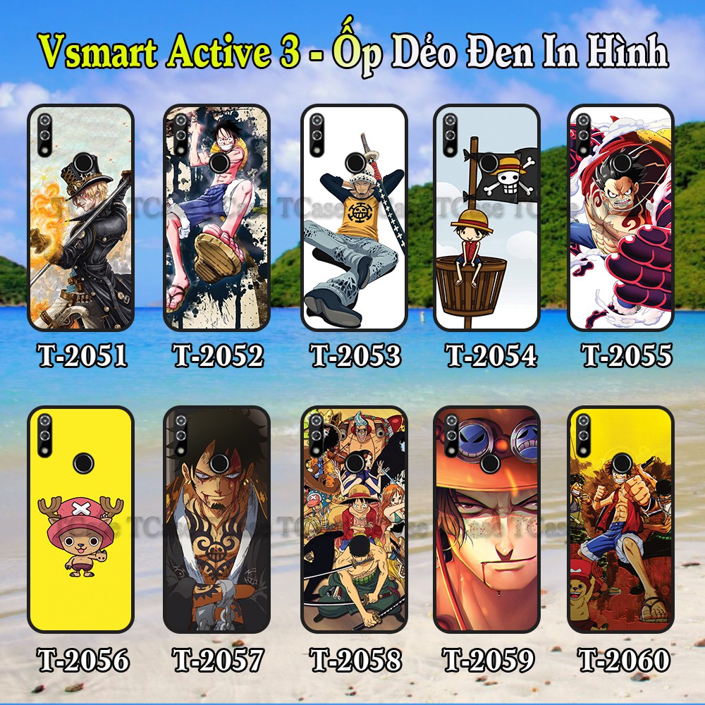 Ốp lưng Vsmart Active 3 dẻo đen in hình One Piece