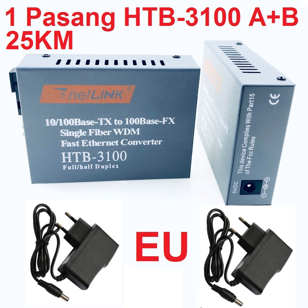 Bộ Chuyển Đổi Quang Học Htb3100 A + B Htb-3100 Netlink 10 / 100mbps Rj45 25km