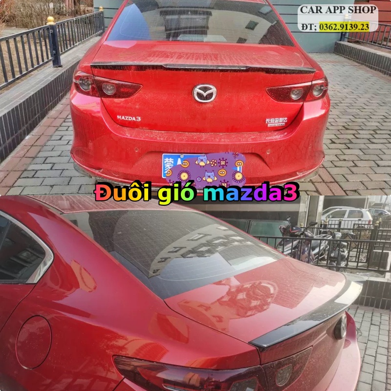 Đuôi Gió Thể Thao Mazda3 Đời Xe  2020 - 2022 Chất Liệu Nhựa ABS Cao Cấp