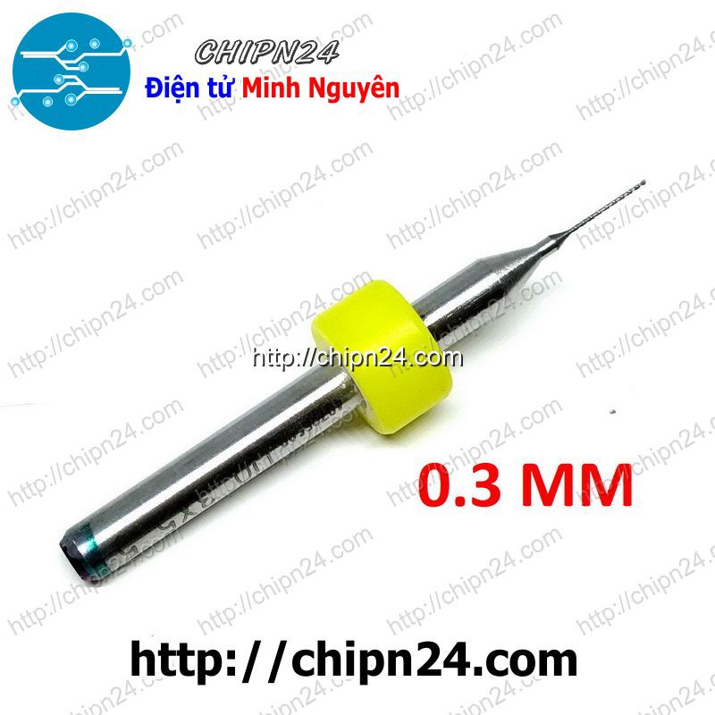 [2 CÂY] Mũi khoan mạch in CNC 0.3mm (Mạch điện tử, PCB)