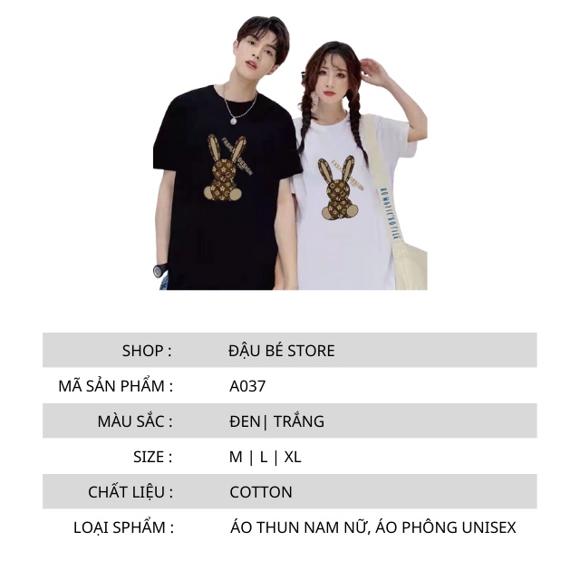 Áo Phông Form Rộng Tay Lỡ Nam Nữ Ulzzang - Áo Thun Unisex Năng Động Hoạ Tiết Con Thỏ Dễ Thương Chất Mát - Daube - A037