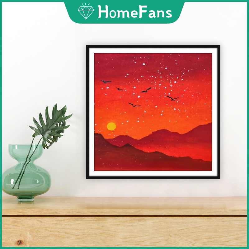 Bộ Tranh Đính Đá 5D Tự Làm Hình Phong Cảnh Trang Trí Nhà Cửa 40x40cm / 50x50cm