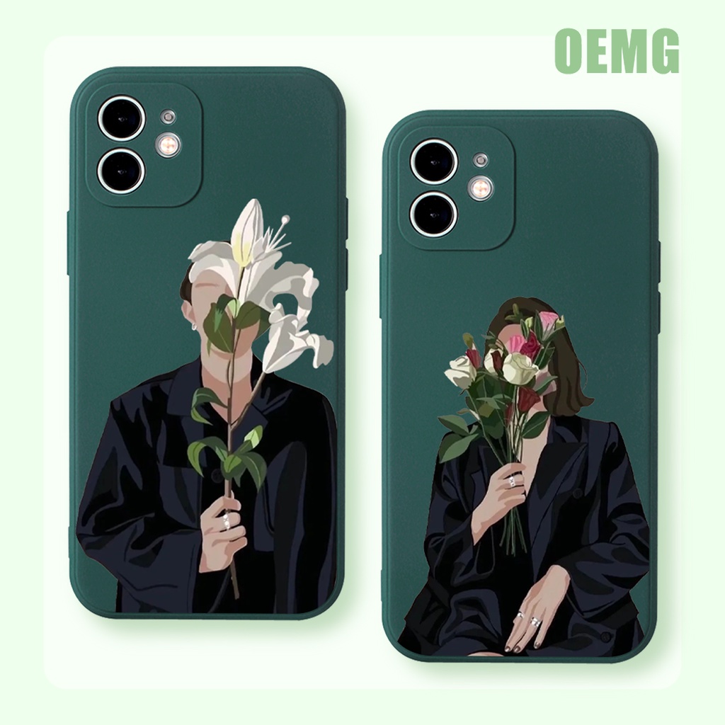 Ốp điện thoại viền vuông họa tiết cặp đôi hợp thời trang cho for iPhone 11 12 13 Pro Max SE 2020 ip 8 7 6 6S Plus X XR XS ZJ147