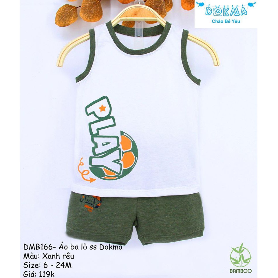 Dokma - Bộ sơ sinh ba lỗ cho bé 6-24m DMB166