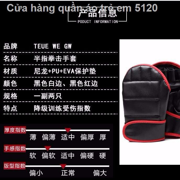 Găng tay đấm bốc nửa ngón chuyên nghiệp Trẻ em dành cho người lớn Sanda nam và nữ Huấn luyện Muay Thái Đánh Bao c