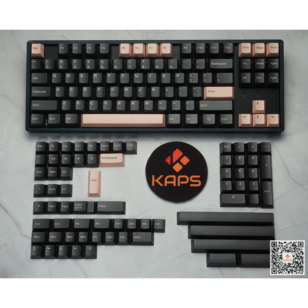 Keycap GMK DARK OLIVIA Clone - profile CHERRY - keycap PBT - Doubleshot -160 nút cho bàn phím cơ IKBC, Edra, keychron