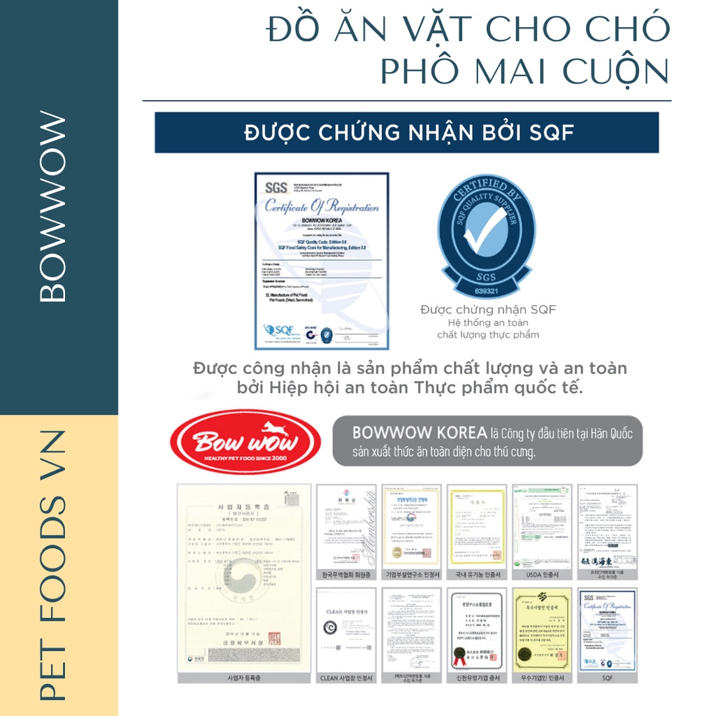 Phô mai cuộn cho chó BOWWOW 120g