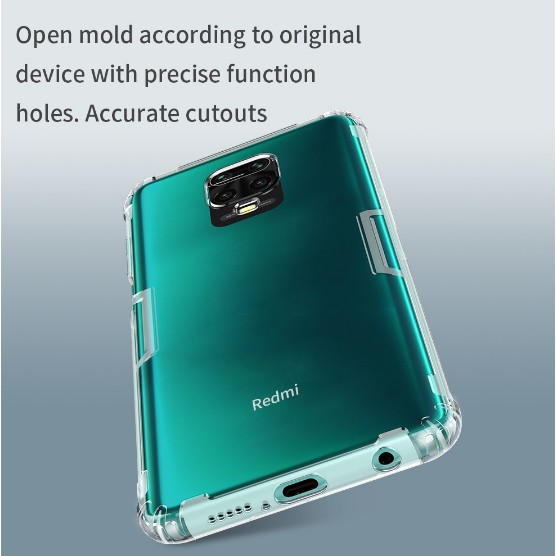 Ốp lưng dẻo Nillkin TPU cho Xiaomi Redmi Note 9S/ Note 9 Pro/ Note 9 Pro Max bo 4 cạnh chống sốc ( trong suốt )