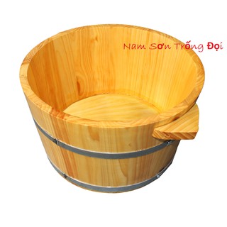 Chậu ngâm chân gỗ thông mẫu trơn