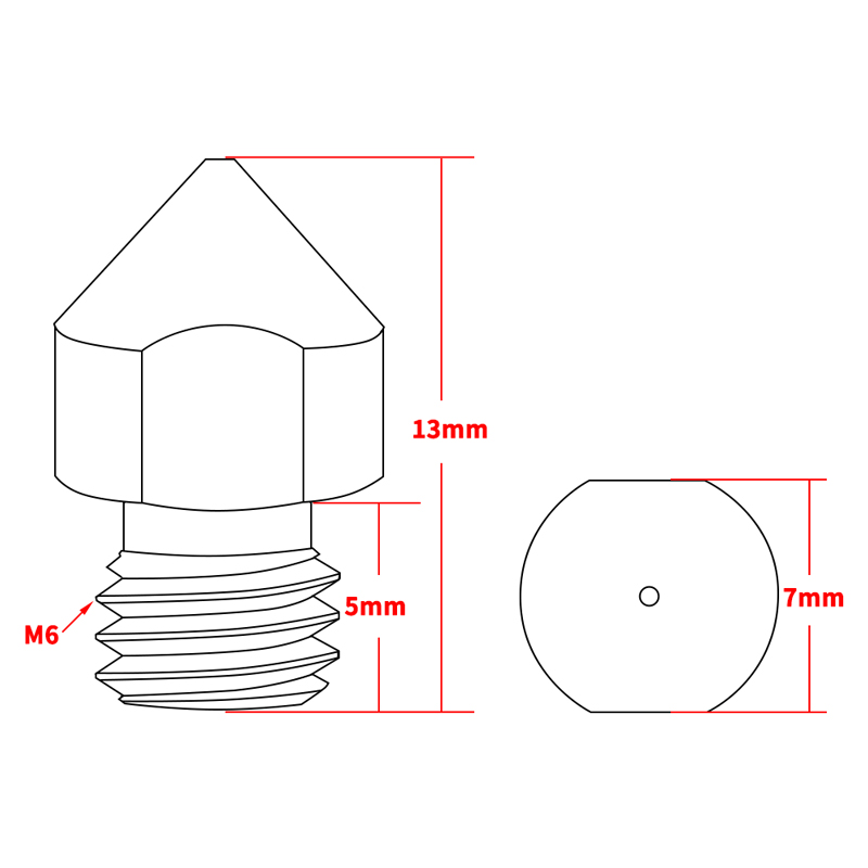 Reprapmakerbot Mk8 Nozzle Extruder Tc4 Titanium Mũi Nhọn | BigBuy360 - bigbuy360.vn