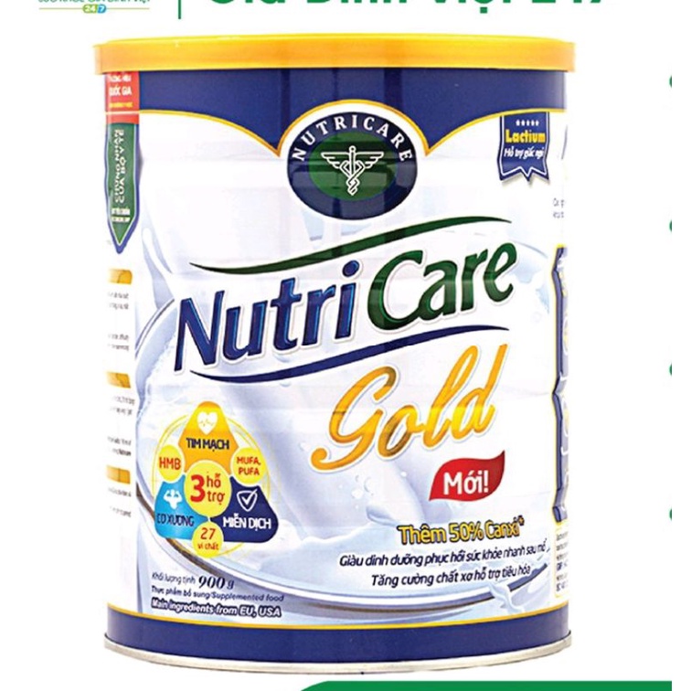 sữa bột nutricare gold 900g cho người già