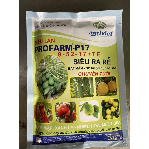 Phân bón siêu lân 8-52-17+ TE gói 200gr siêu kích rễ bật mầm thúc ra hoa đồng loạt