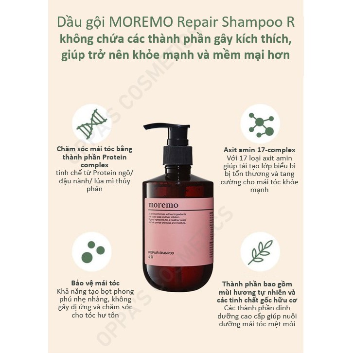 DẦU GỘI Phục Hồi HƯ TỔN MOREMO Repair Shampoo R 300ml