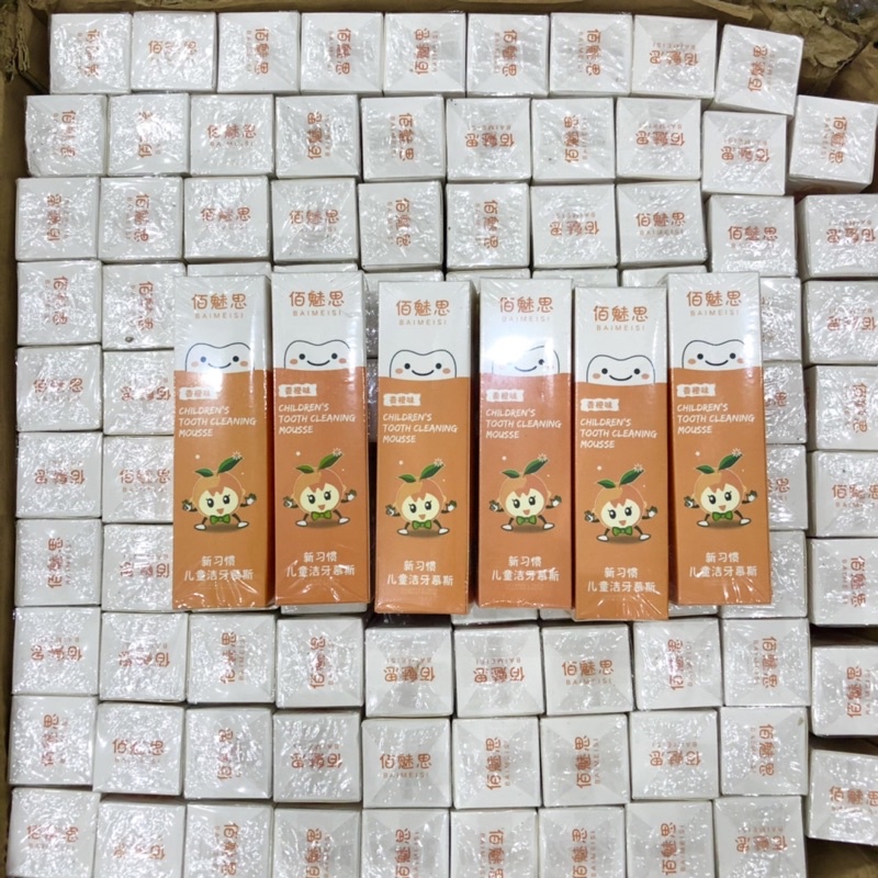 Kem đánh răng dạng bọt dành cho trẻ em có thể nuốt được kem đánh răng vị dâu tây chống sâu răng làm sạch răng dạng bọt