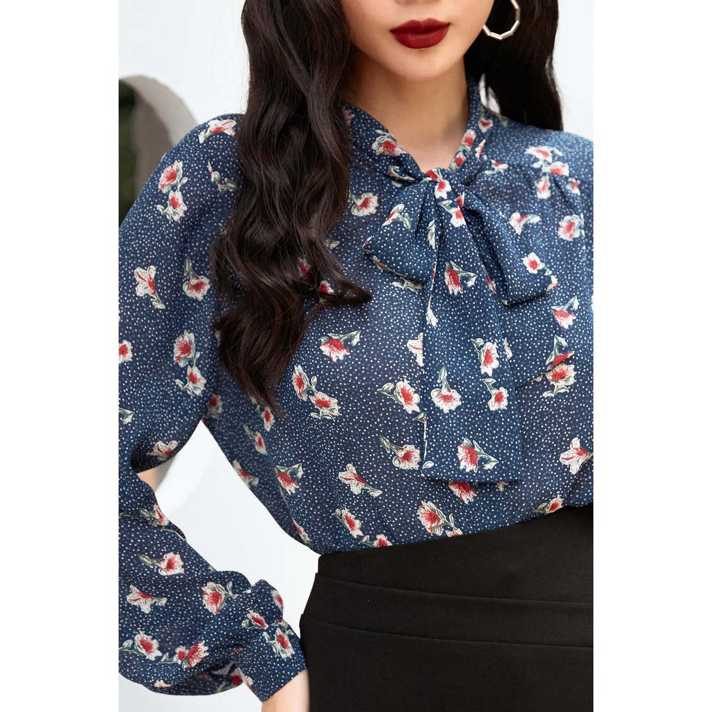 Áo sơ mi dài tay cổ thắt nơ 20 Again ASA0874 | BigBuy360 - bigbuy360.vn