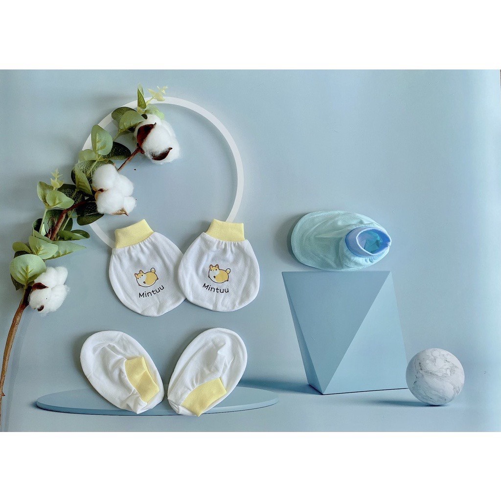 Set Bao Chân + Bao Tay Nguyên Sét Hình Mèo Thỏ
