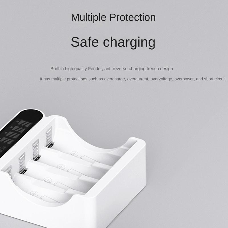 BESTON C9023L 4-Slot LCD Screen Display Fast Charging Charger for AA/AAA 1.2V Ni-MH Rechargeable Battery Supports Mixed Charge