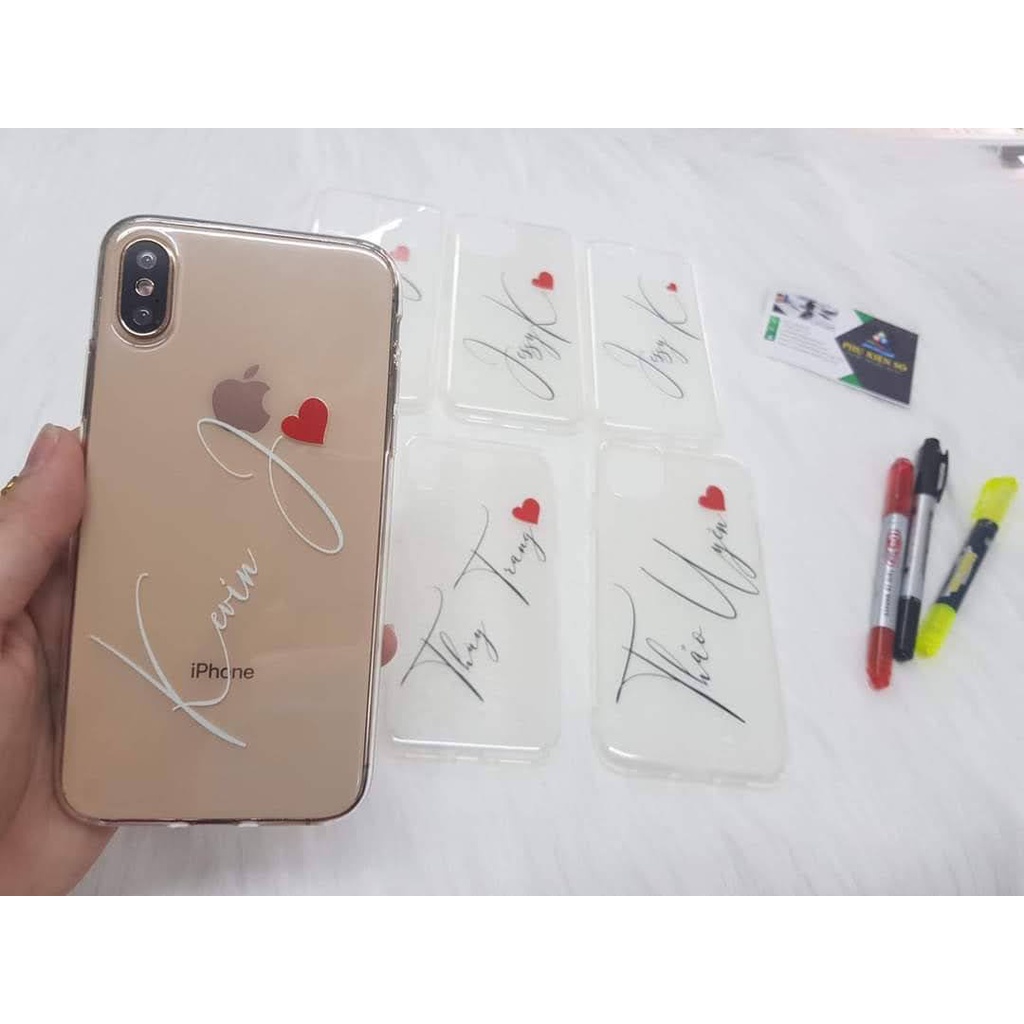 Ốp lưng dẻo in tên nghệ thuật theo yêu cầu cho iPhone 5 6 7 8 X Xs Max