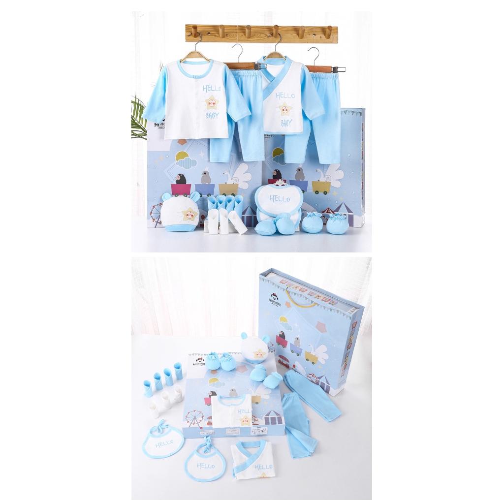 18PCS infant clothes gift box pure cotton newborn full moon infant supplies