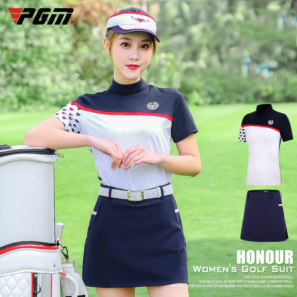 Fullset golf nữ chính hãng PGM - Áo YF176 + Váy QZ045