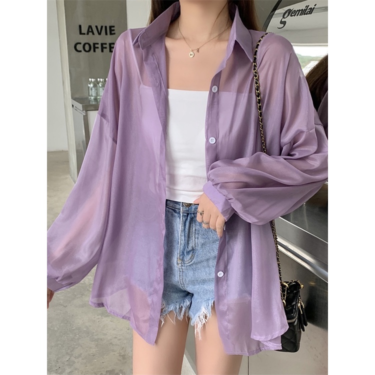 Áo khoác QADCOL chống nắng tay dài dáng rộng thời trang mùa hè