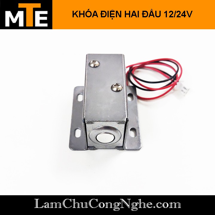 Khóa điện 2 đầu chốt tròn 12-24V