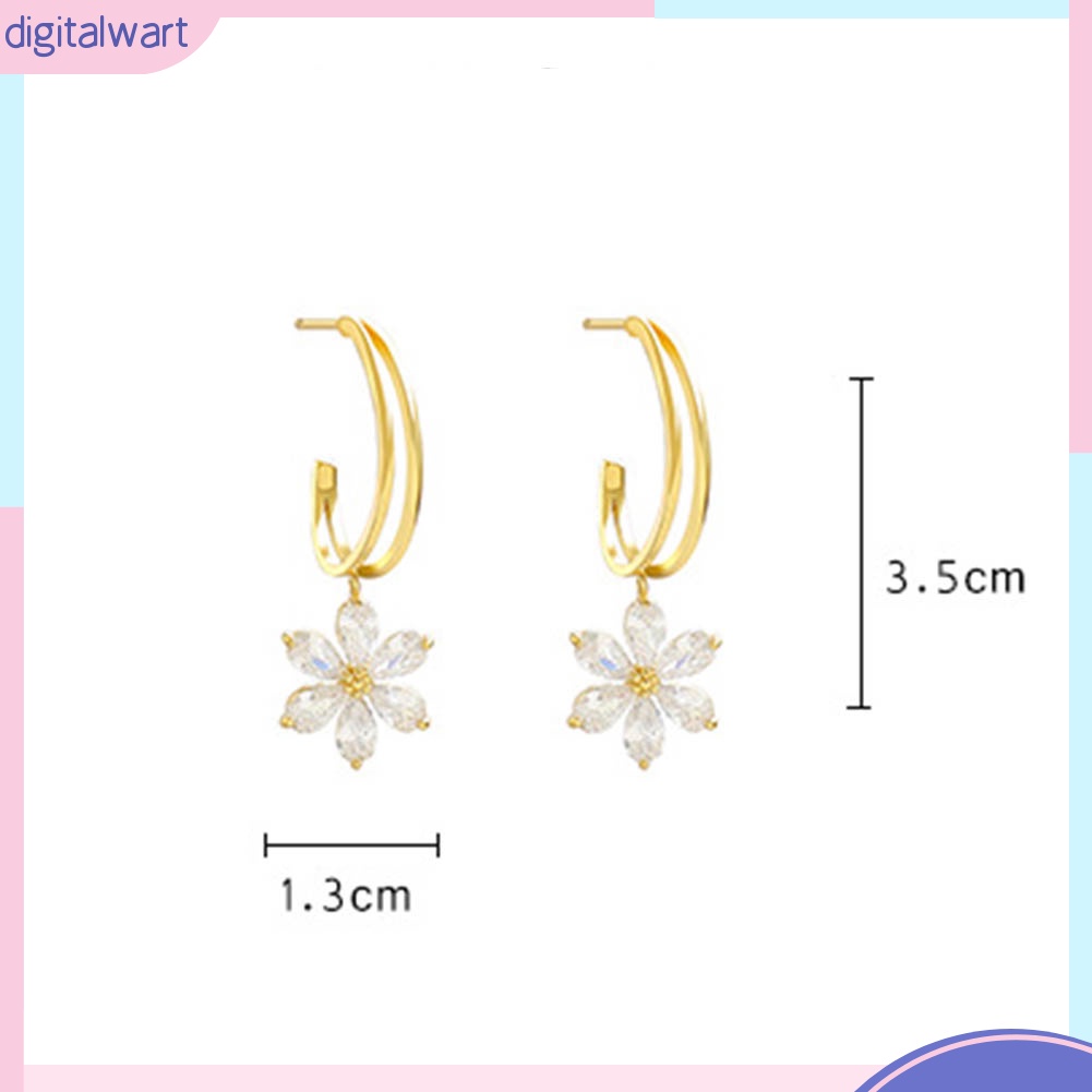 Khuyên tai hình hoa đính đá thanh lịch