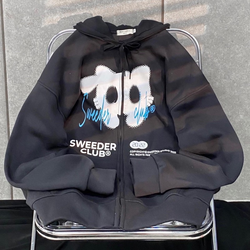 Áo Khoác Hoodie Form Rộng Phối Zip Unisex CAT Vải Nỉ Bông Dày Dặn- 84unisex