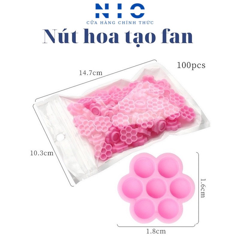 Nút Hoa Tạo Fan Tay , Đựng Keo , Nối Mi ( Túi 85 - 100 Nút )