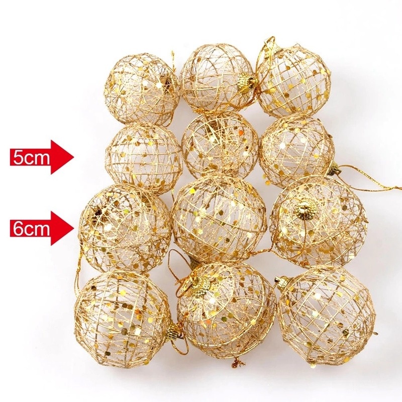 Set 6 quả châu trang trí cây thông giáng sinh