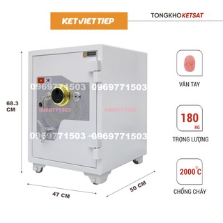 Két Sắt 🥰 FREESHIP 🥰 Két Sắt Mini - Két Sắt Vân Tay- Két Sắt Chống Cháy KVTSC1858 Khóa Vân Tay Đổi Mã Bảo Hành 5 Năm